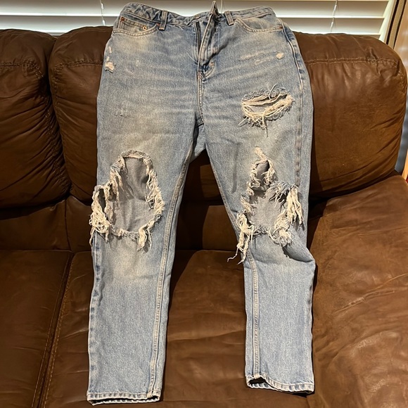 Top shop distressed unique jeans W28 L30 made to fit - quality ripped jeans 🔥 - Picture 1 of 8